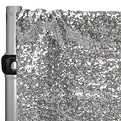 Gun Metal Silver Sequin Drape