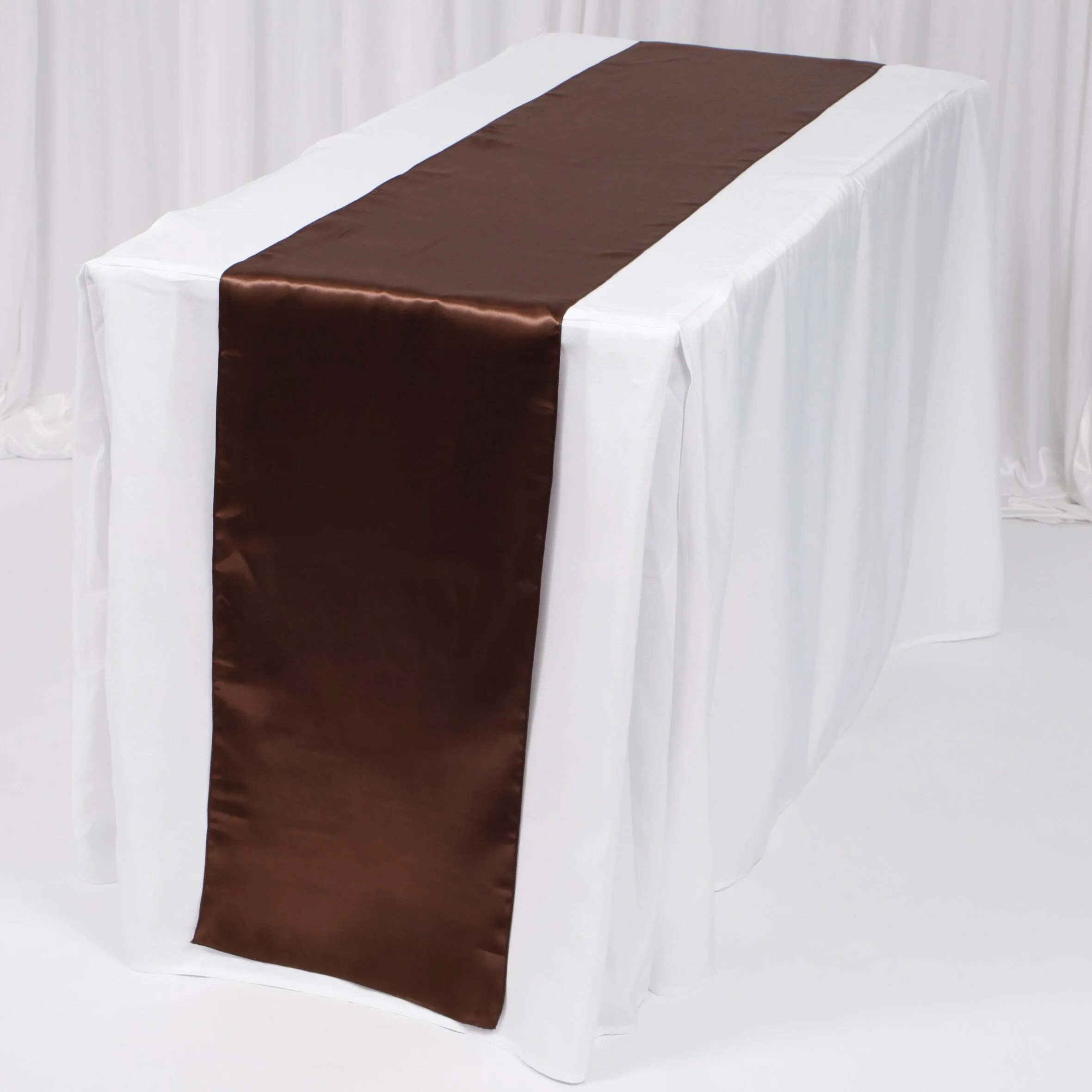 Chocolate Brown Satin Runner
