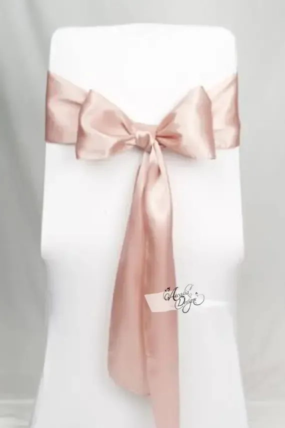 Blush Pink Satin Chair Tie