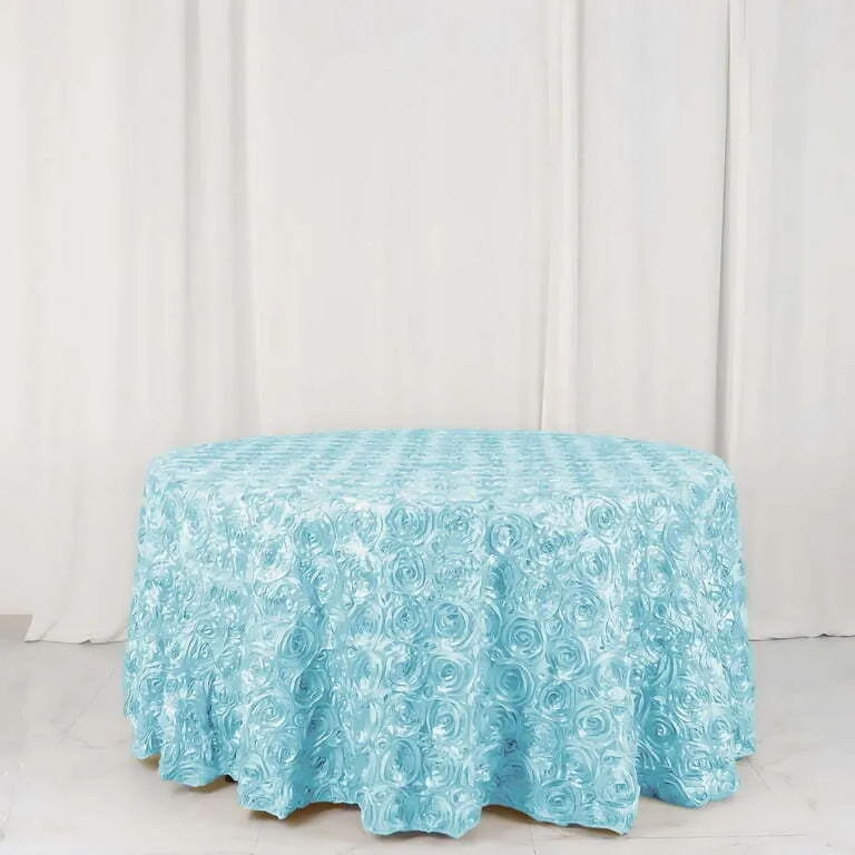 Baby Blue Rosette Round Tablecloth