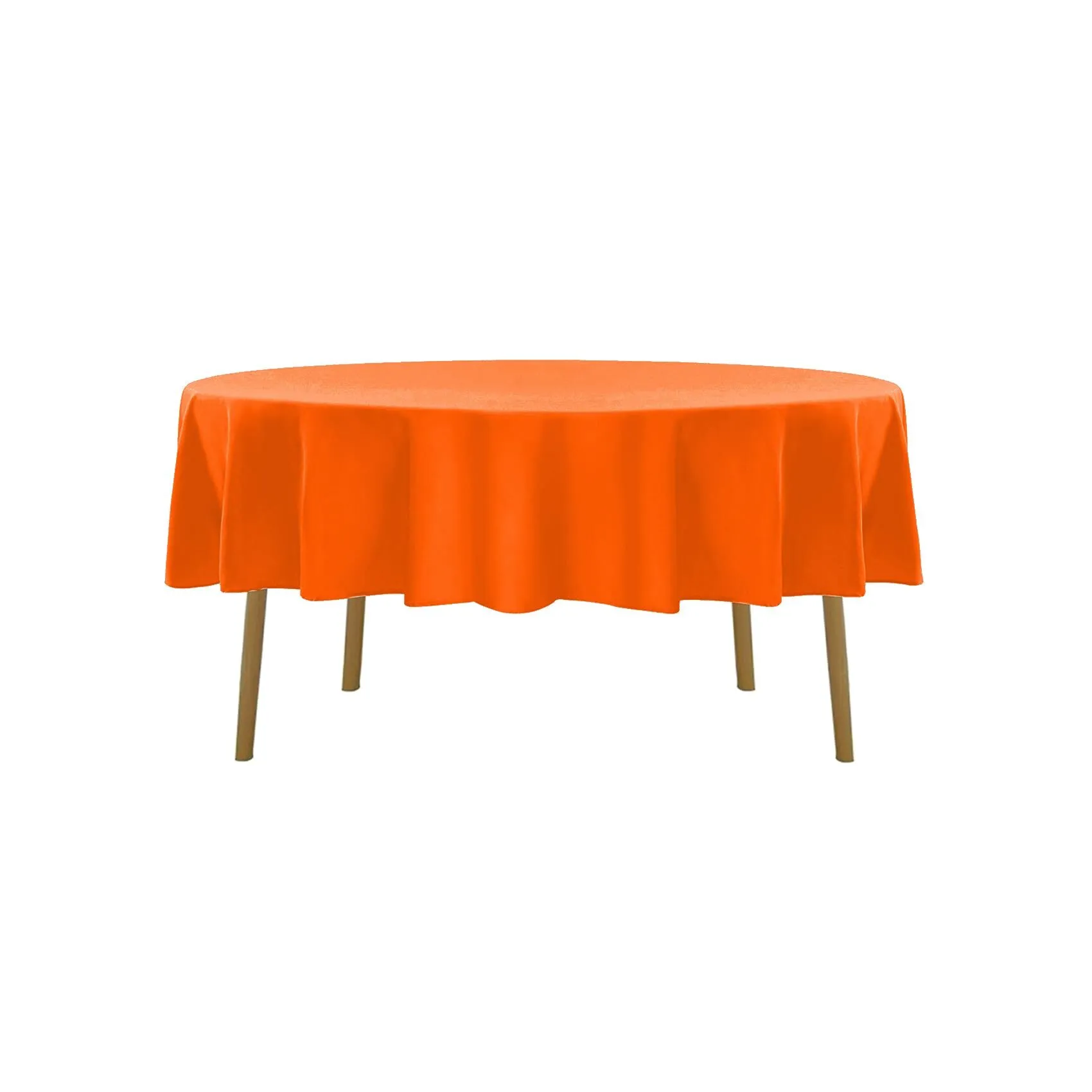 Orange round tablecloth