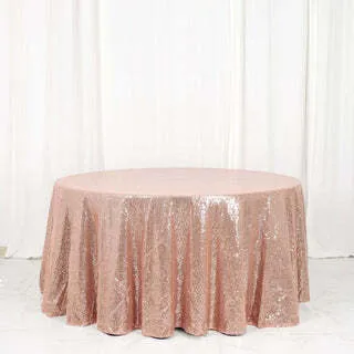 Rose Gold Sequin Round Tablecloth