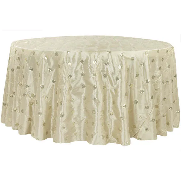 Gold Embroidery Round Tablecloth
