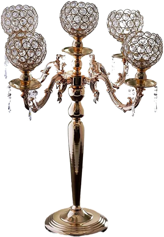 5 Arm Crystal Candelabra Centerpiece