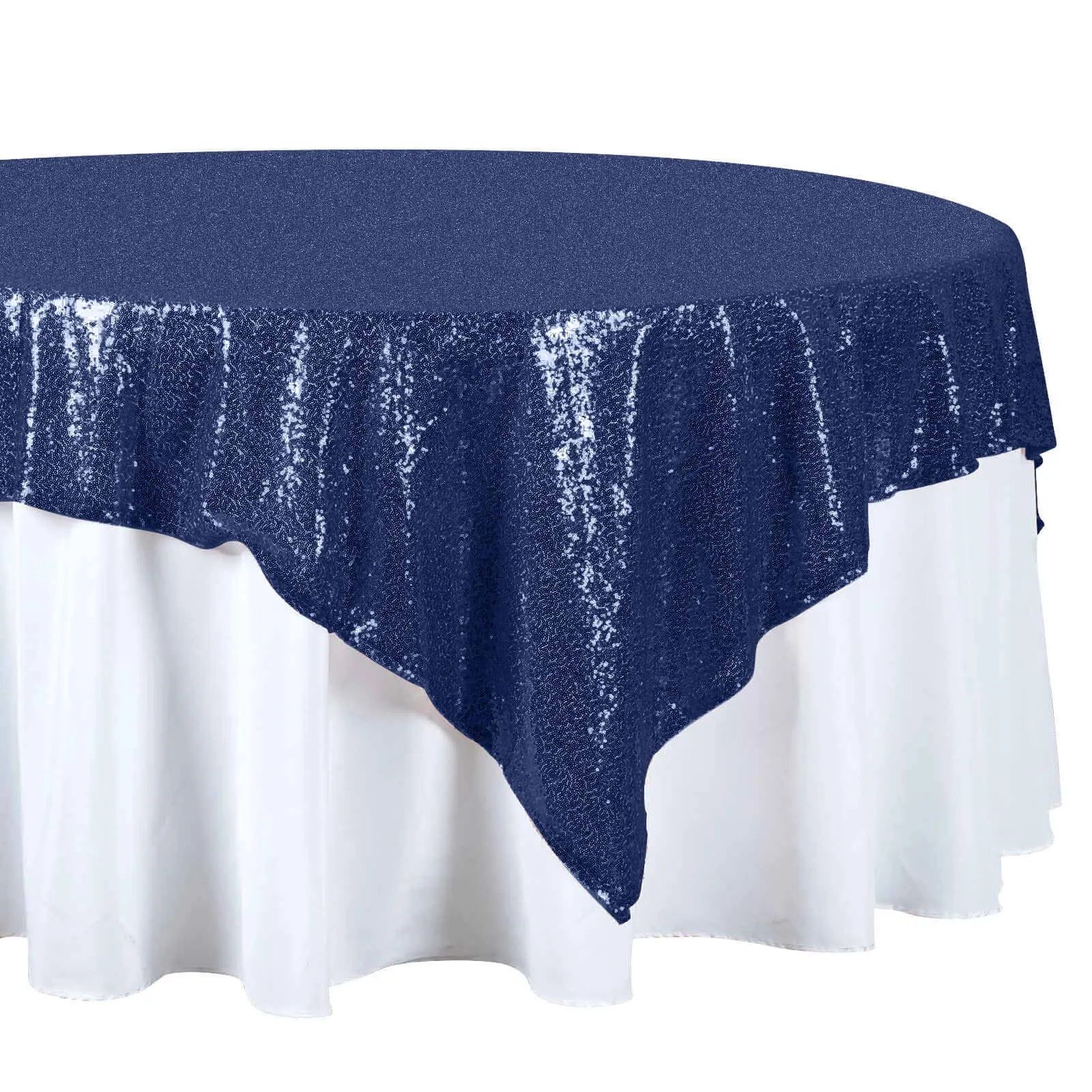 Navy Blue Sequin Overlay