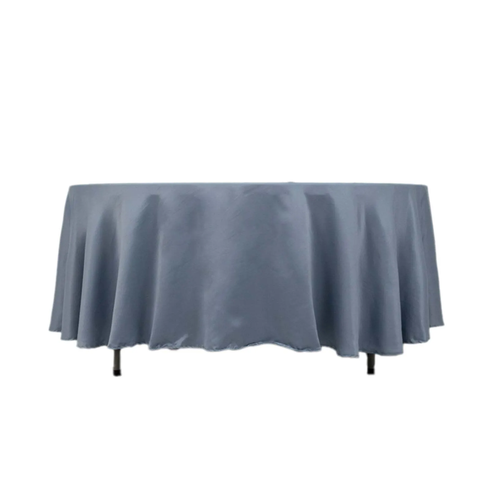 Grey Blue Satin round tablecloth