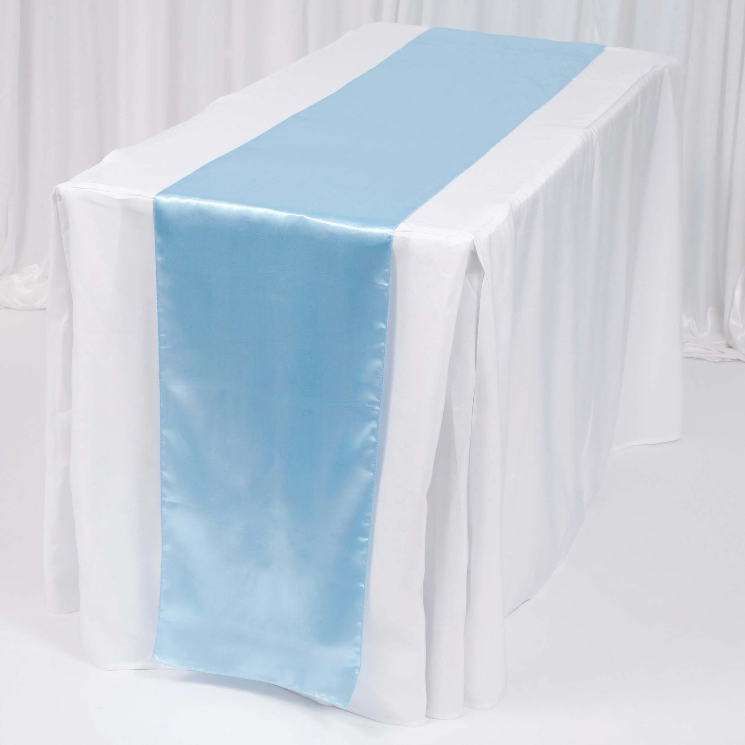 Baby Blue Satin Runner