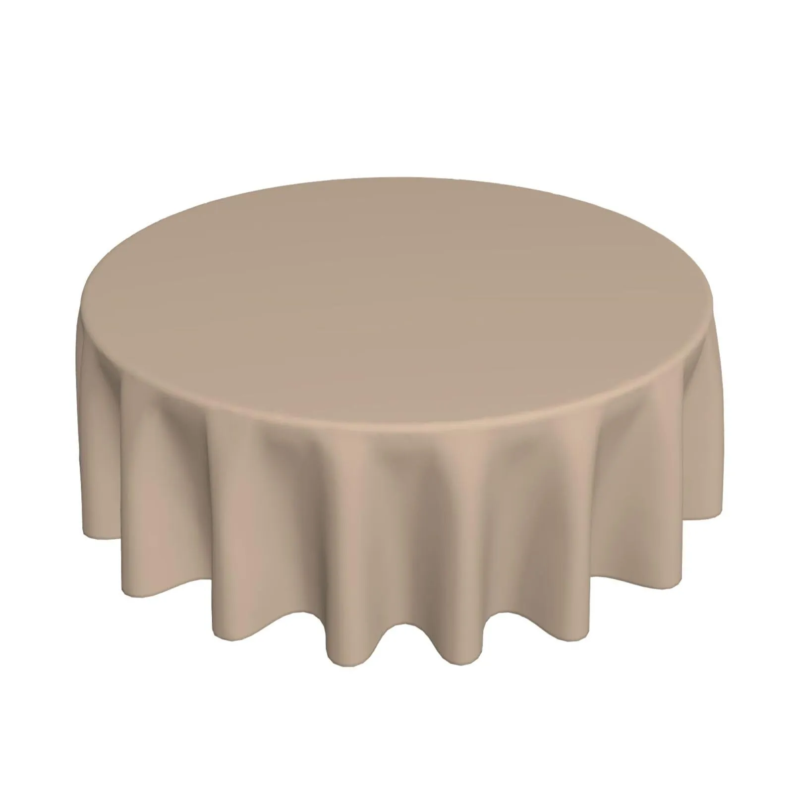 Light Brown Round Tablecloth