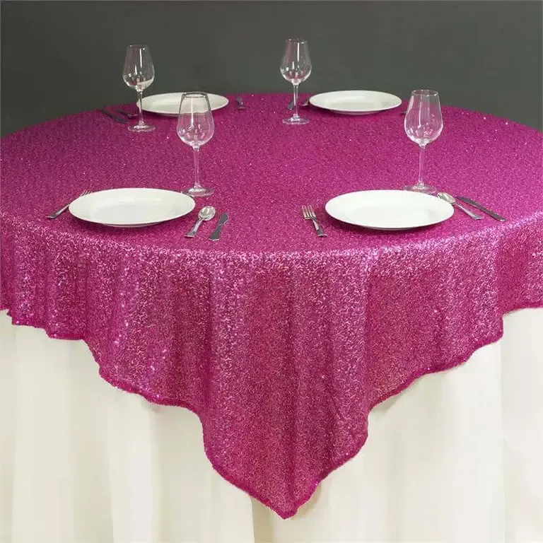 Mexican Pink Sequin Overlay