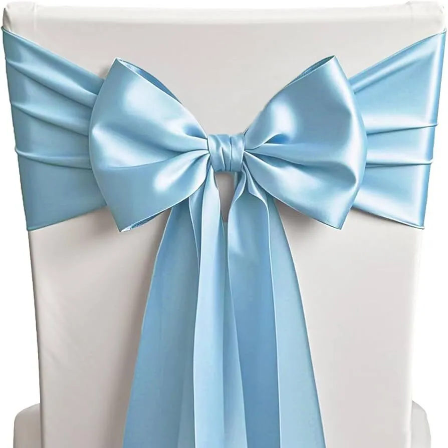 Baby Blue Satin Chair Tie