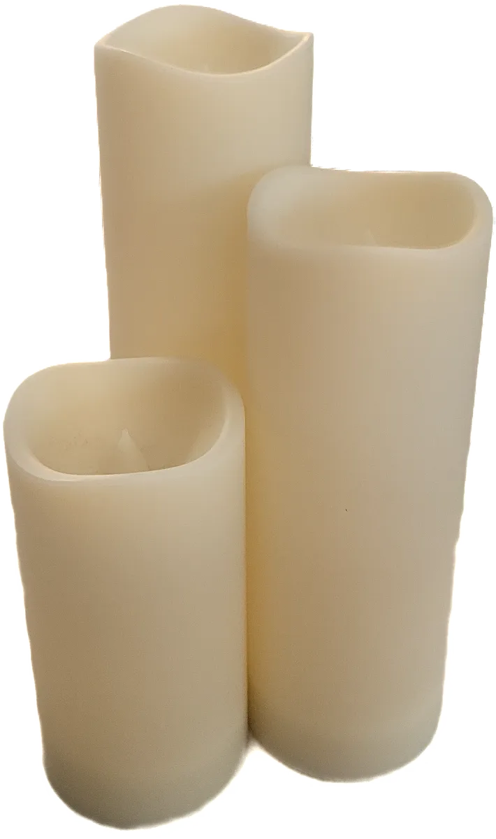 Set of 3 Cream LED Candles