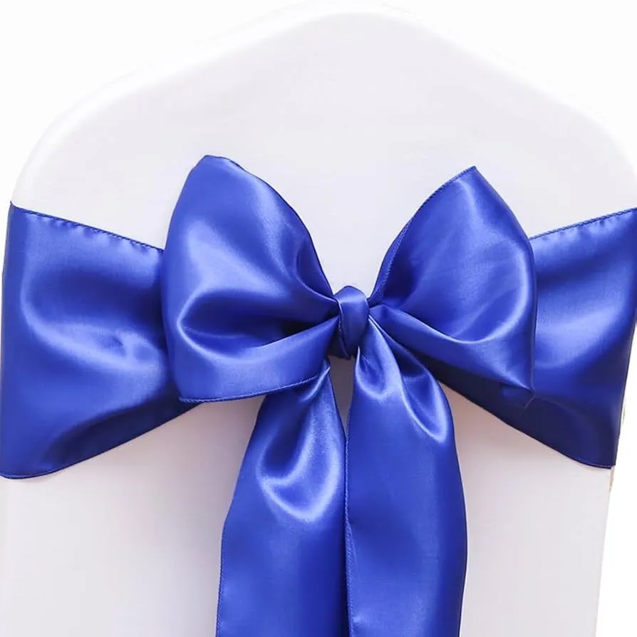 Royal Blue Satin Chair Tie