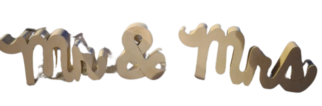Brown Wood Mr. & Mrs Letters/Sign
