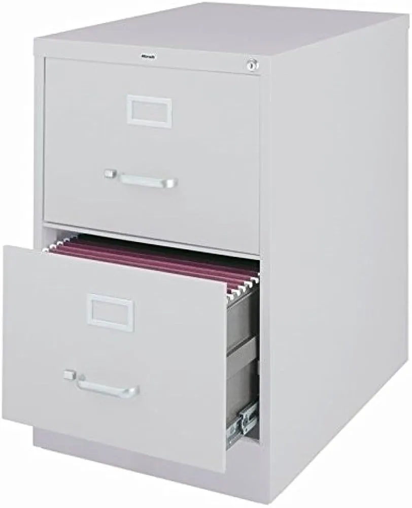 Set of 2 Grey File Cabinets