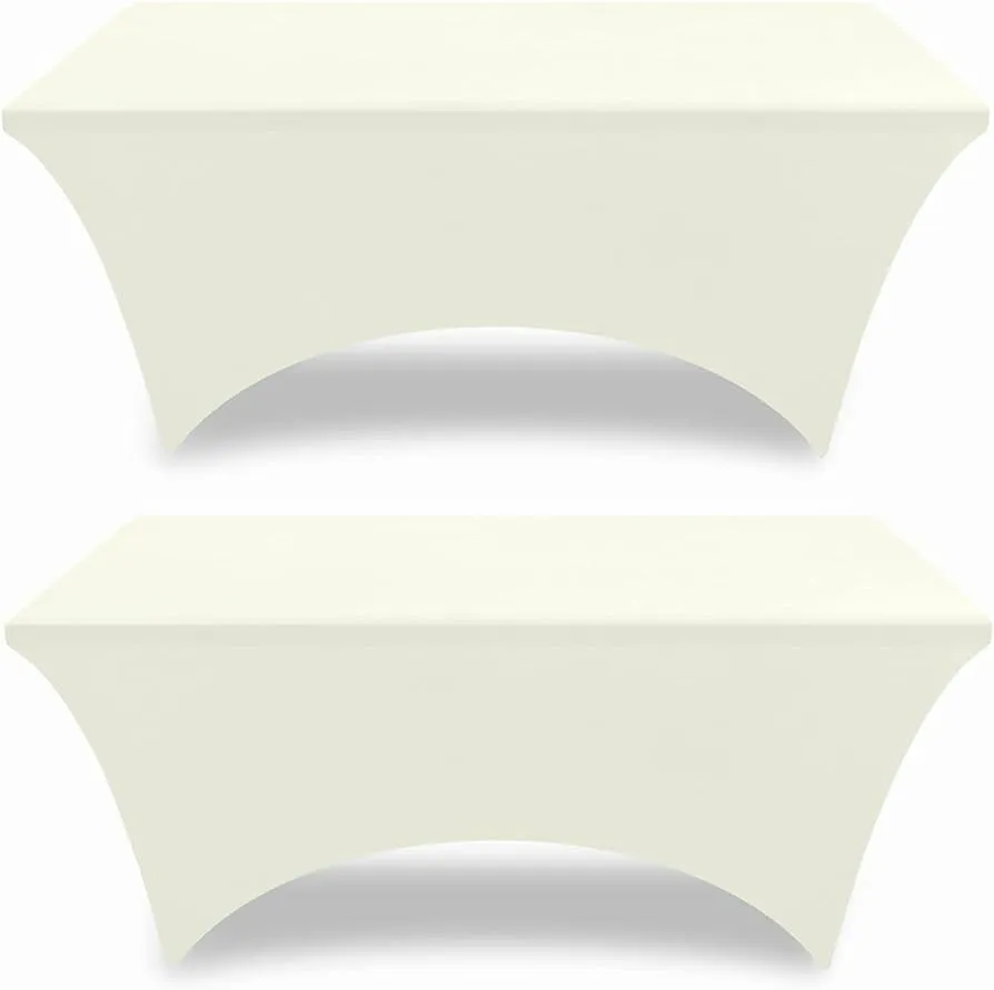 6' Stretch Fitted Table Cloth Cream