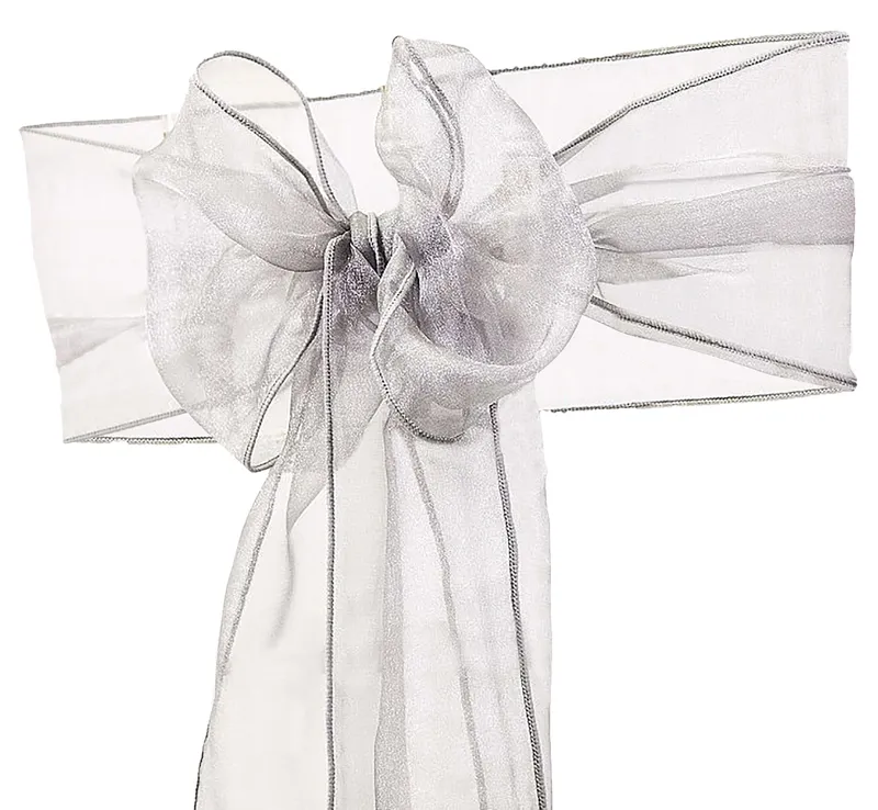 Silver Organza Chair Sashes
