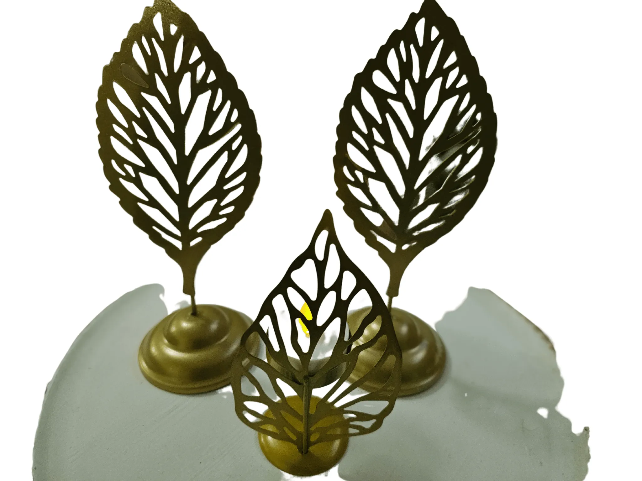 Gold Leaf Table Trio Tealight Holder