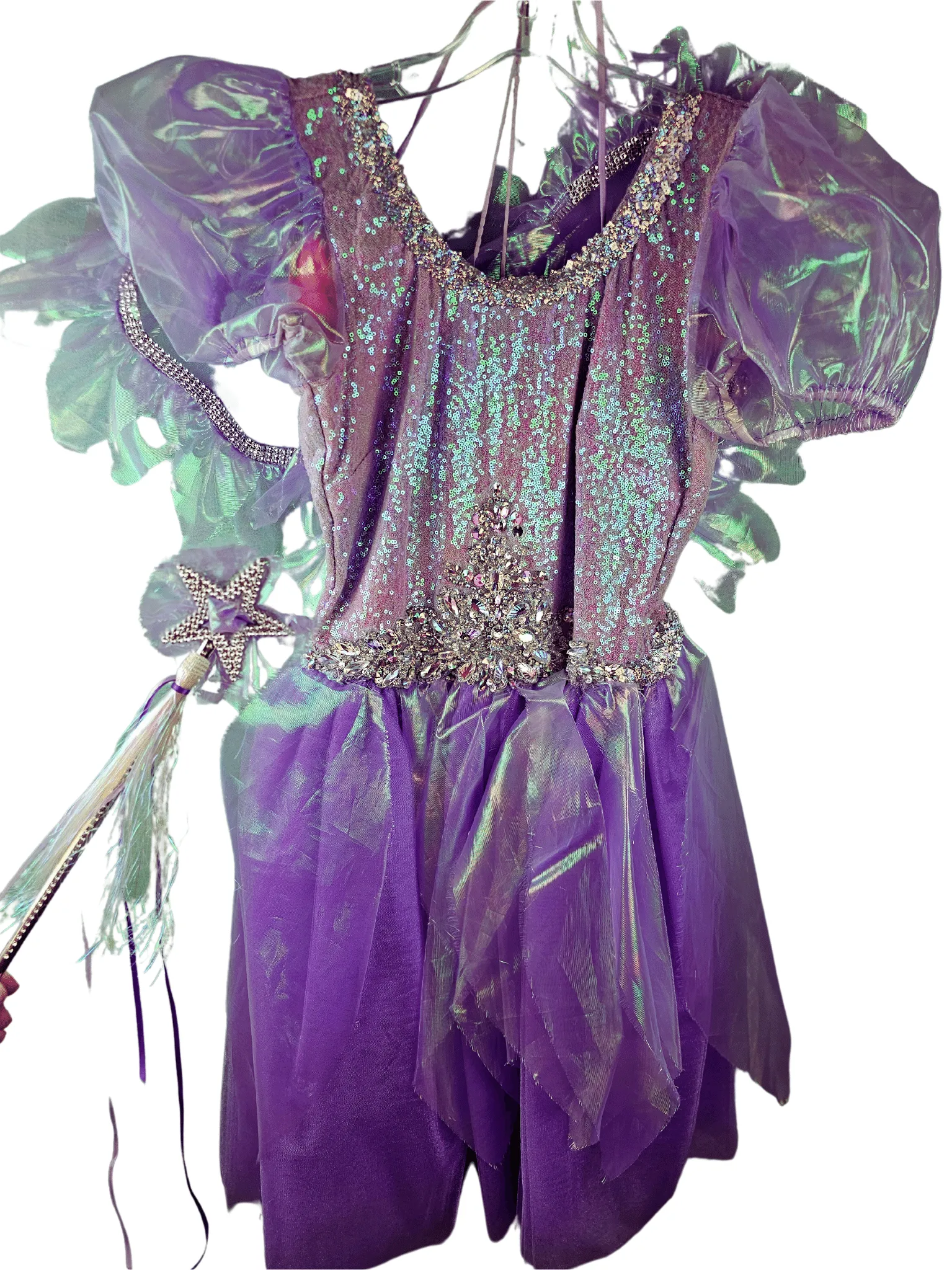 Handmade Purple Fairy Costume & Wand 