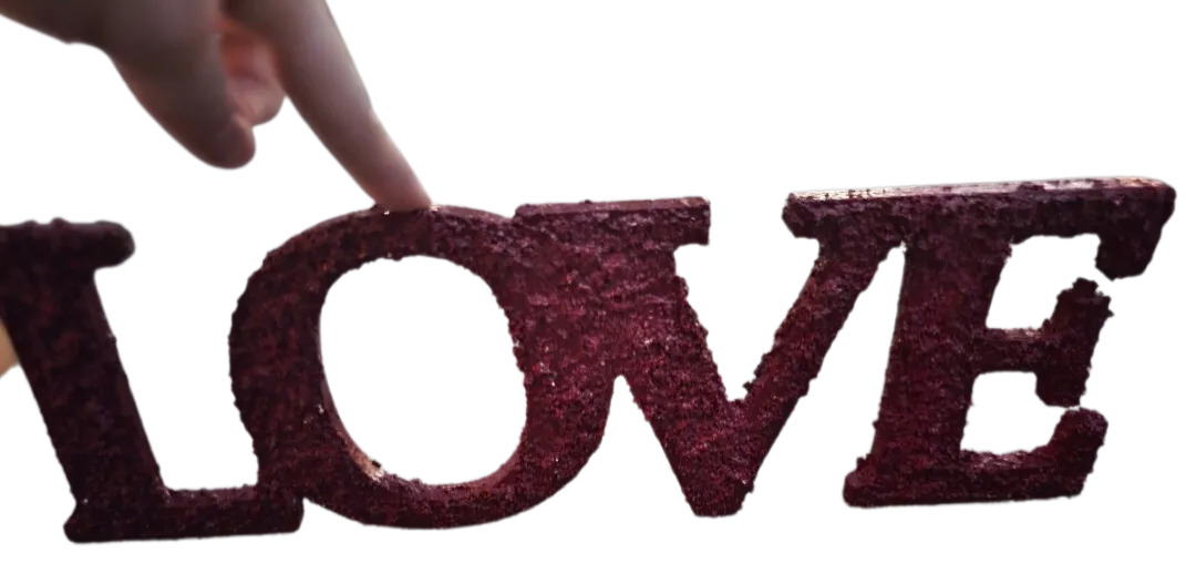 Red Wood Love Sign