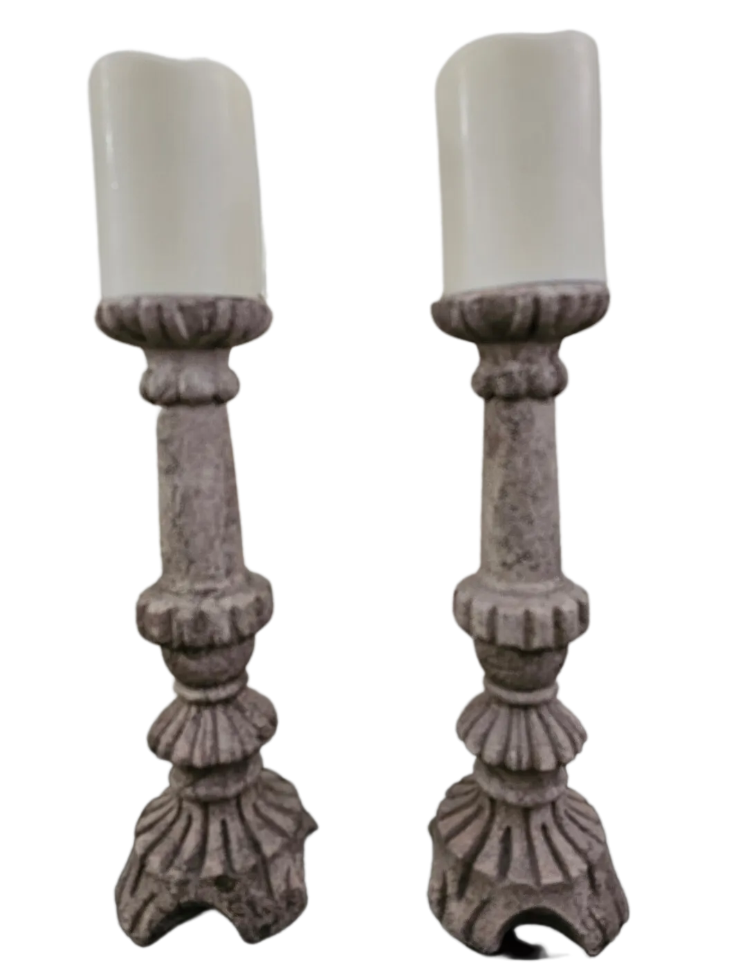 Set of Heavy Duty Muted Gold Candle Columns