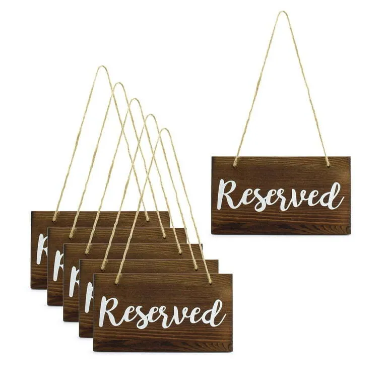 Set of 6 Hanging Reserved Signs