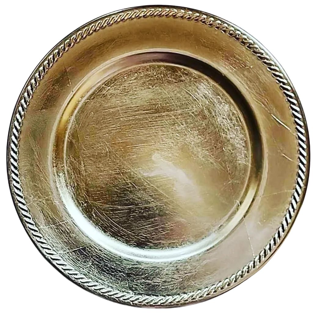 Beautiful Gold Chargers (80 Available)