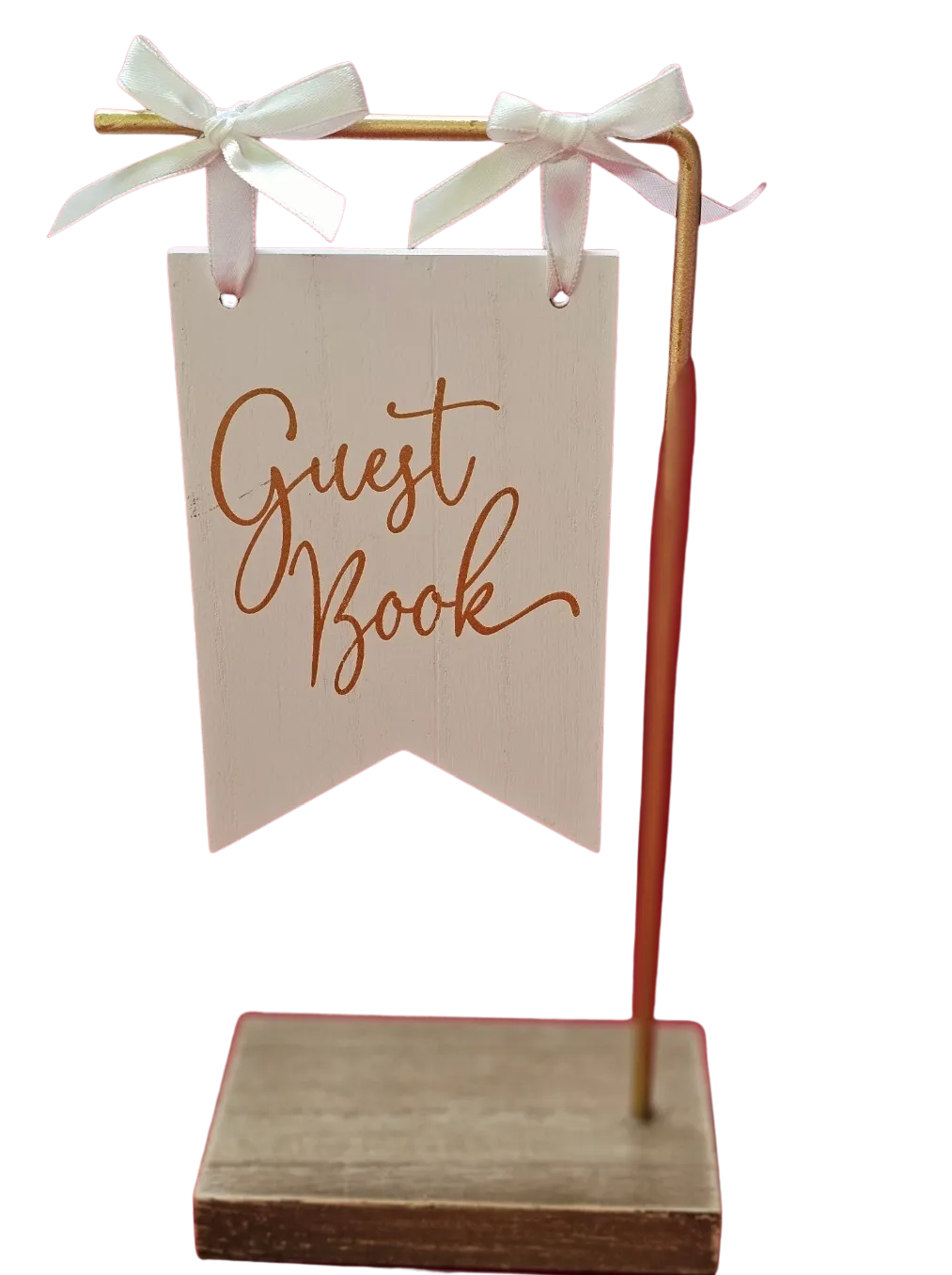 White & Gold Standing Guestbook Sign  