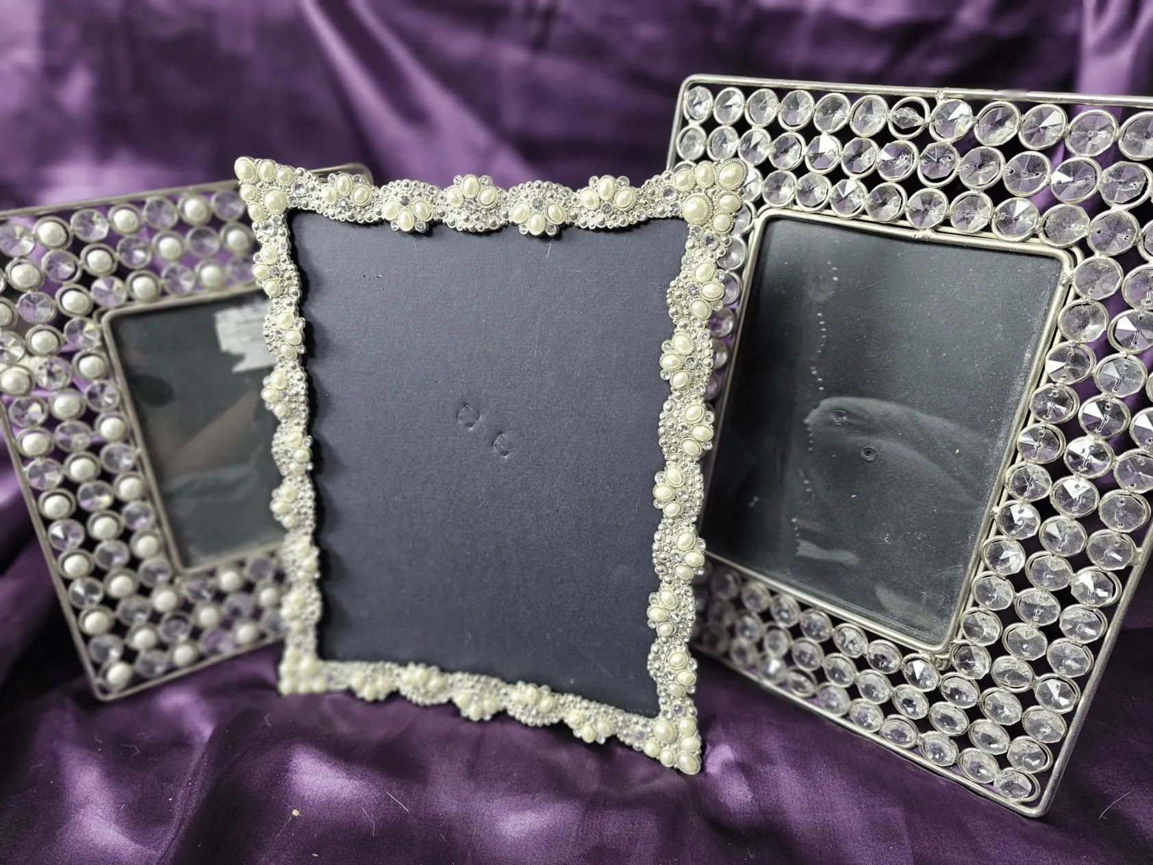 Set of 3 Gem & Silver Frames 