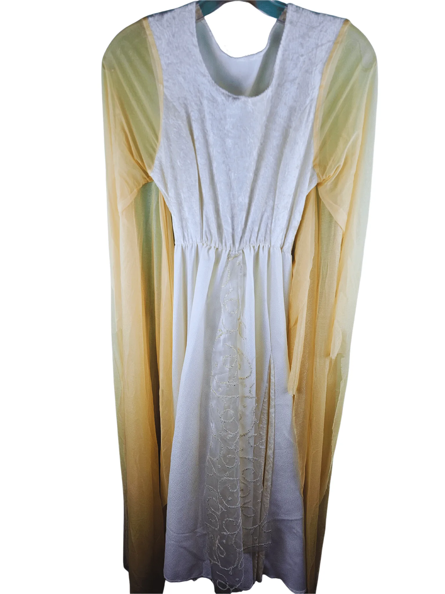 Handmade Gold & White Flow Dance Dress 