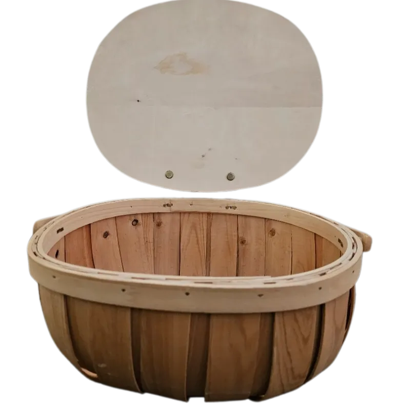 Wood Basket with Lid