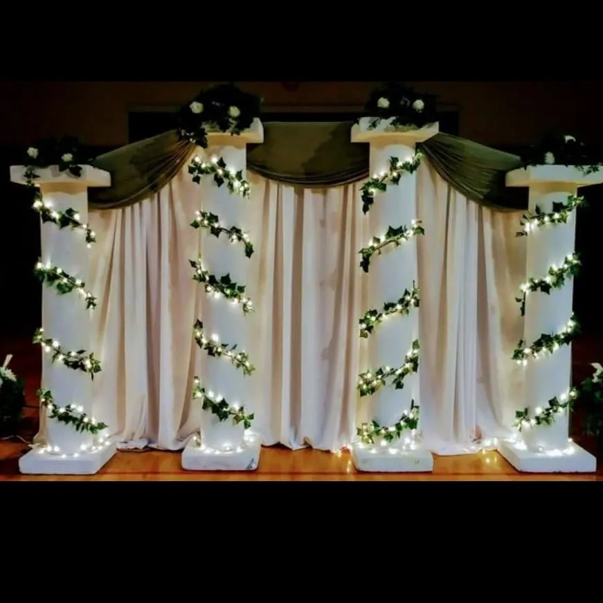 Set of 4 Elegant White Columns