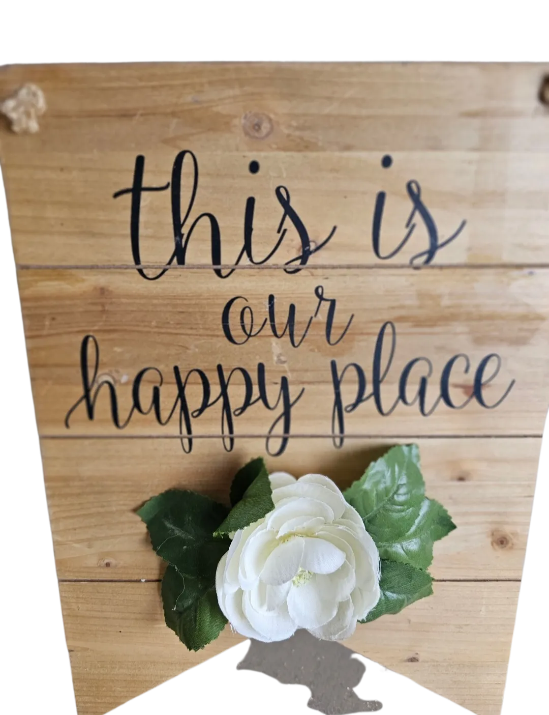 Wooden This Is Our Happy Place Sign