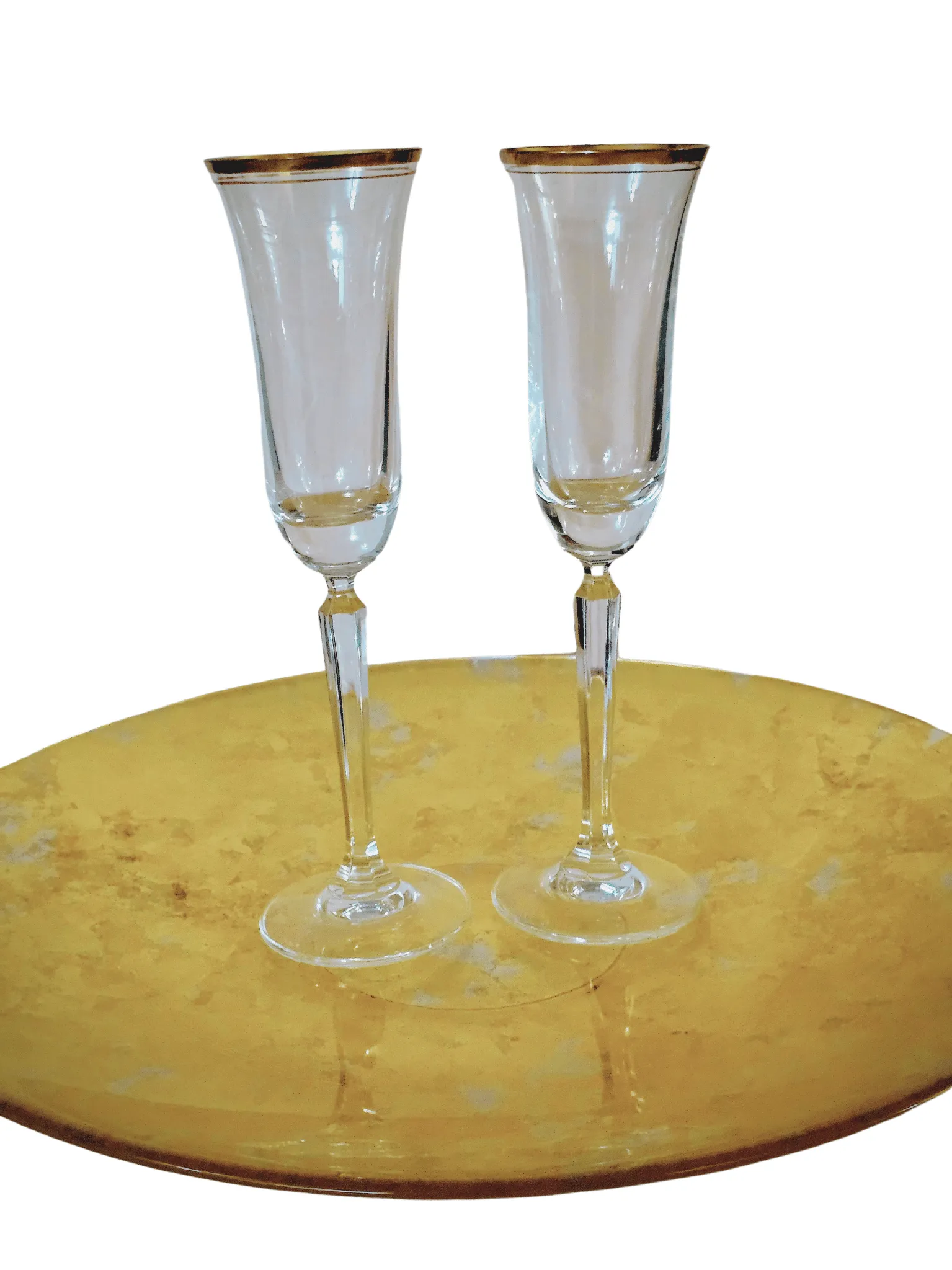 Mikasa Gold Rimmed Crystal Stemware 