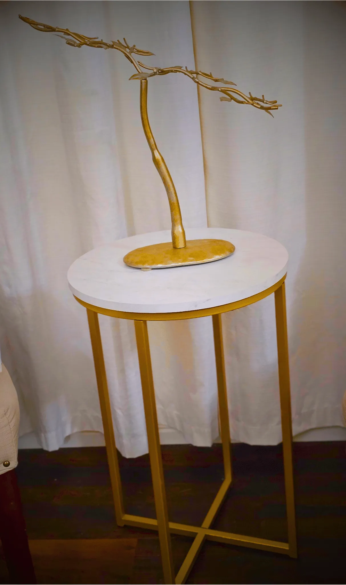White and Gold Accent Table