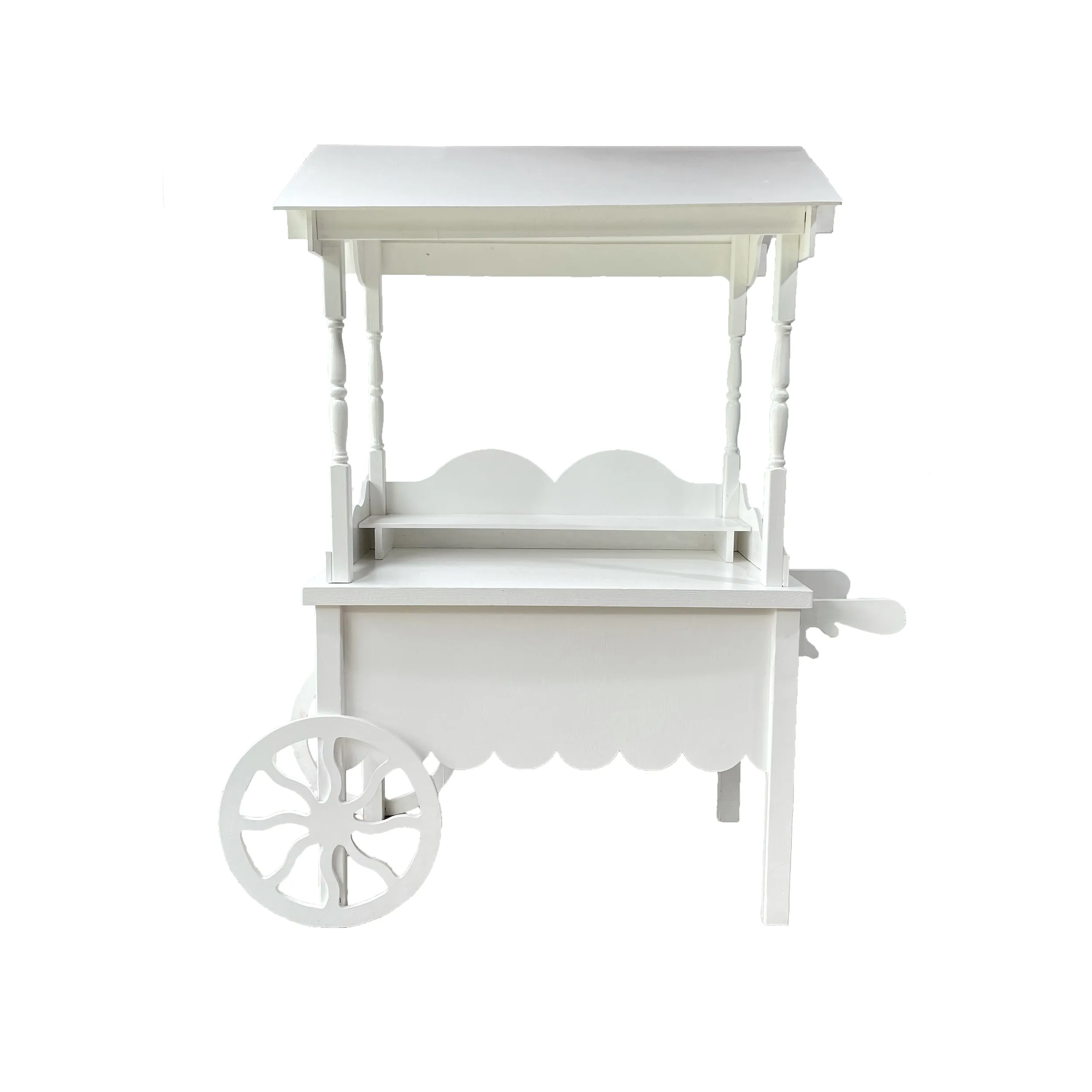White Candy Cart (Solid Wood)