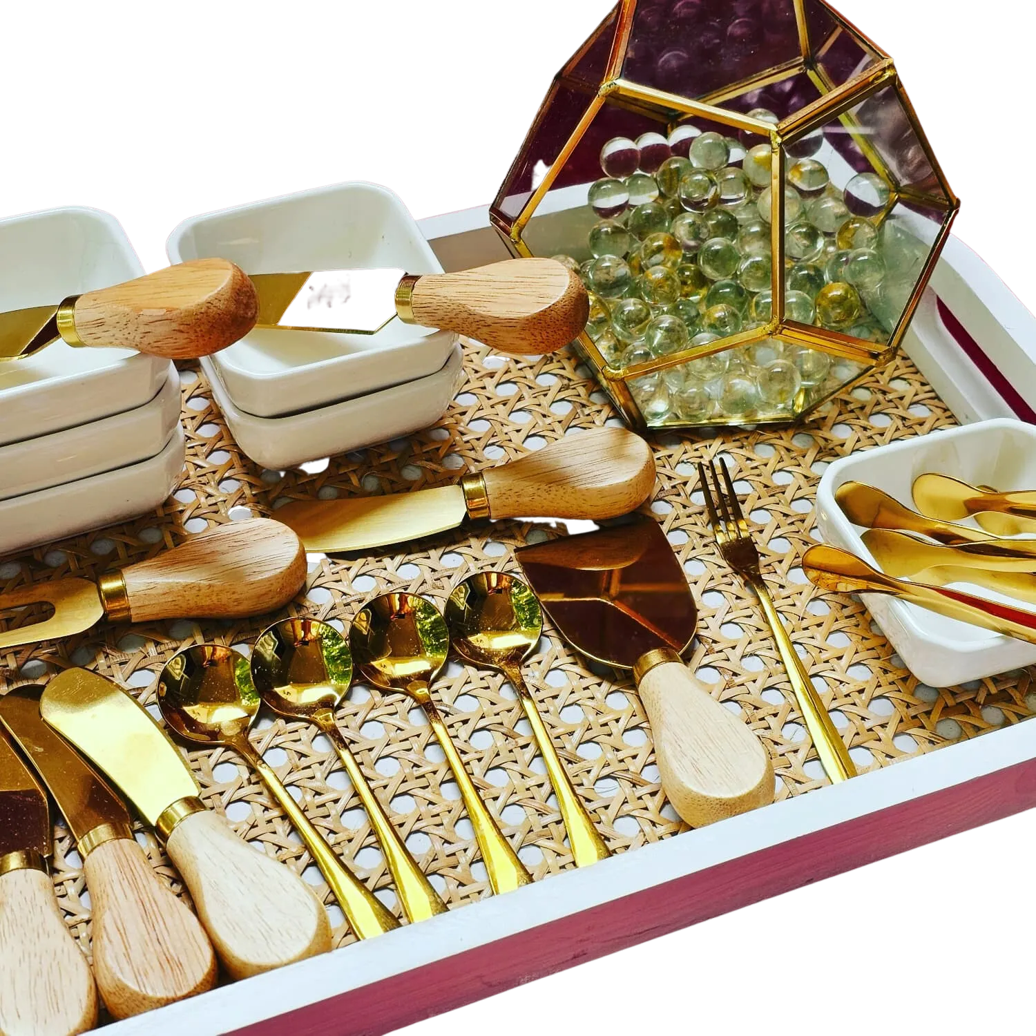 Gold & White Serving Set
