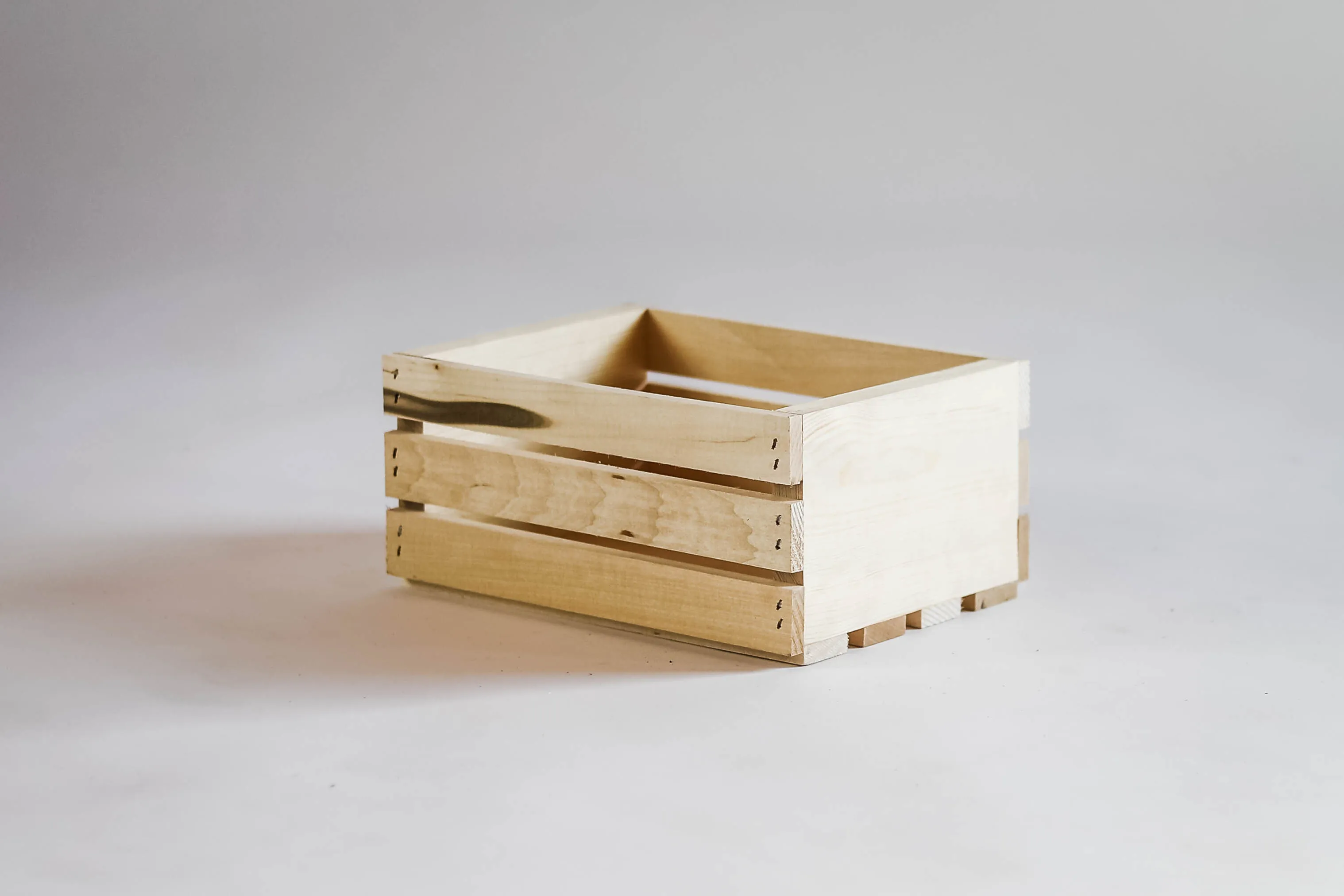 Hand Crafted Natural Wood Crate