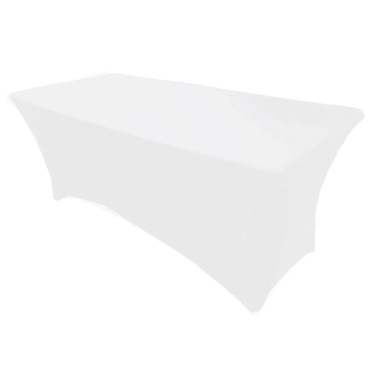 8' White Stretchy Tablecloth