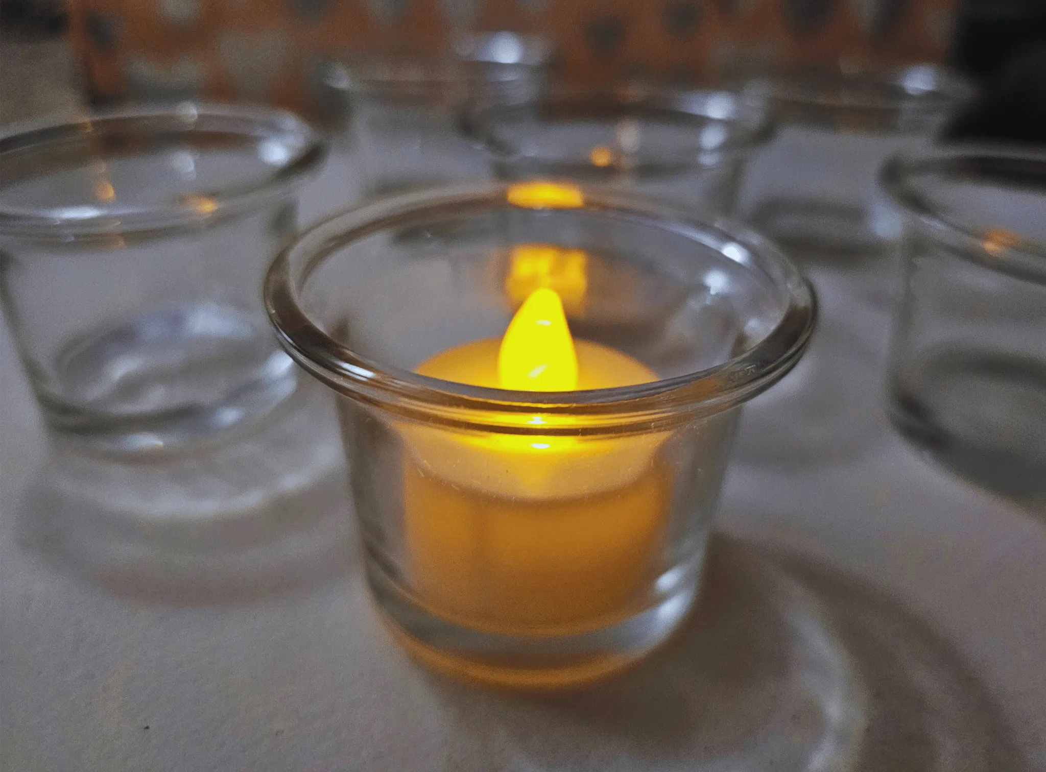Set of 8 Clear Bell Votives