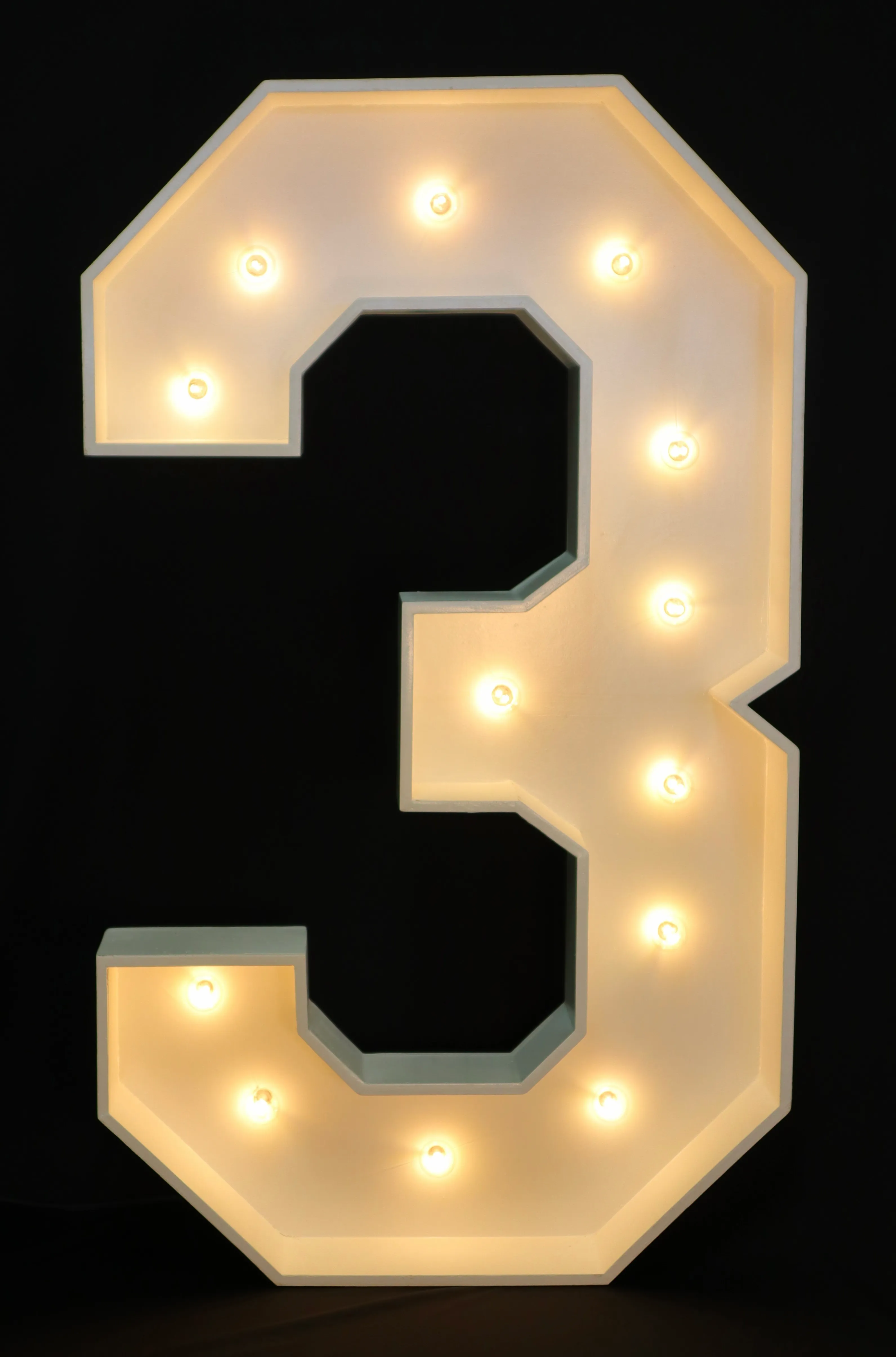 "3" Marquee Number