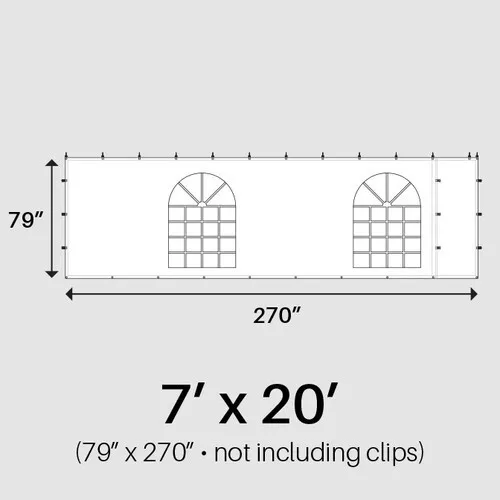7' x 20' Cathedral Window Sidewall