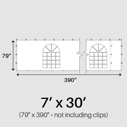 7' x 30' Cathedral Window Sidewall
