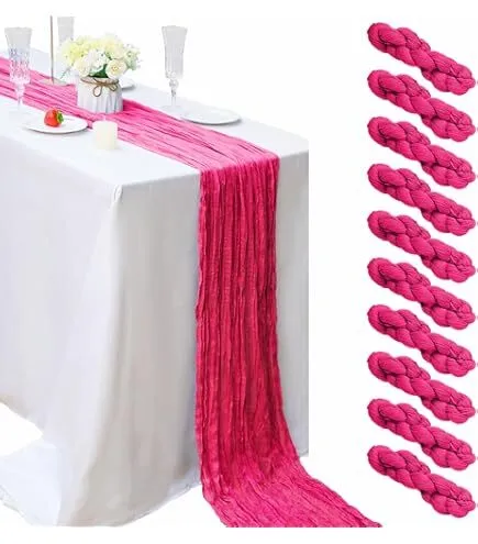 Hot Pink Cheesecloth Table Runner