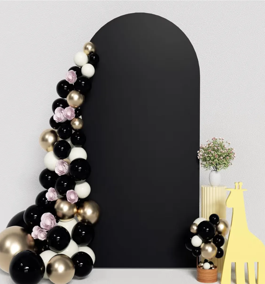 8FT Black Arch Backdrop Cover