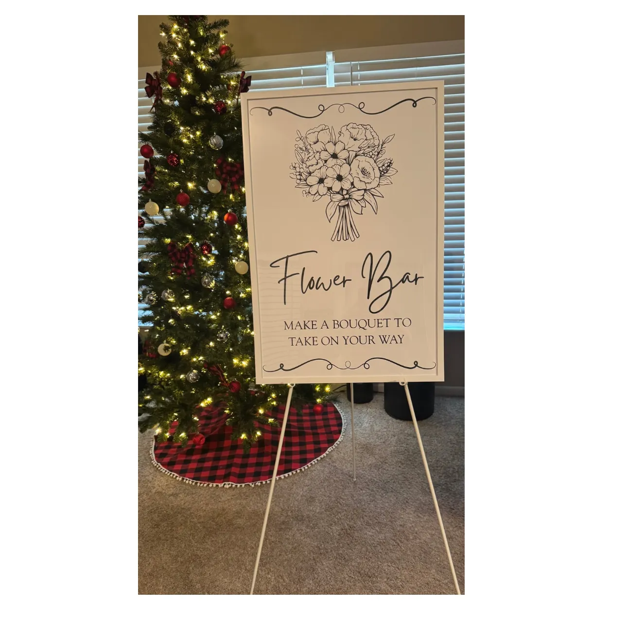 Flower Bar Sign & Easel