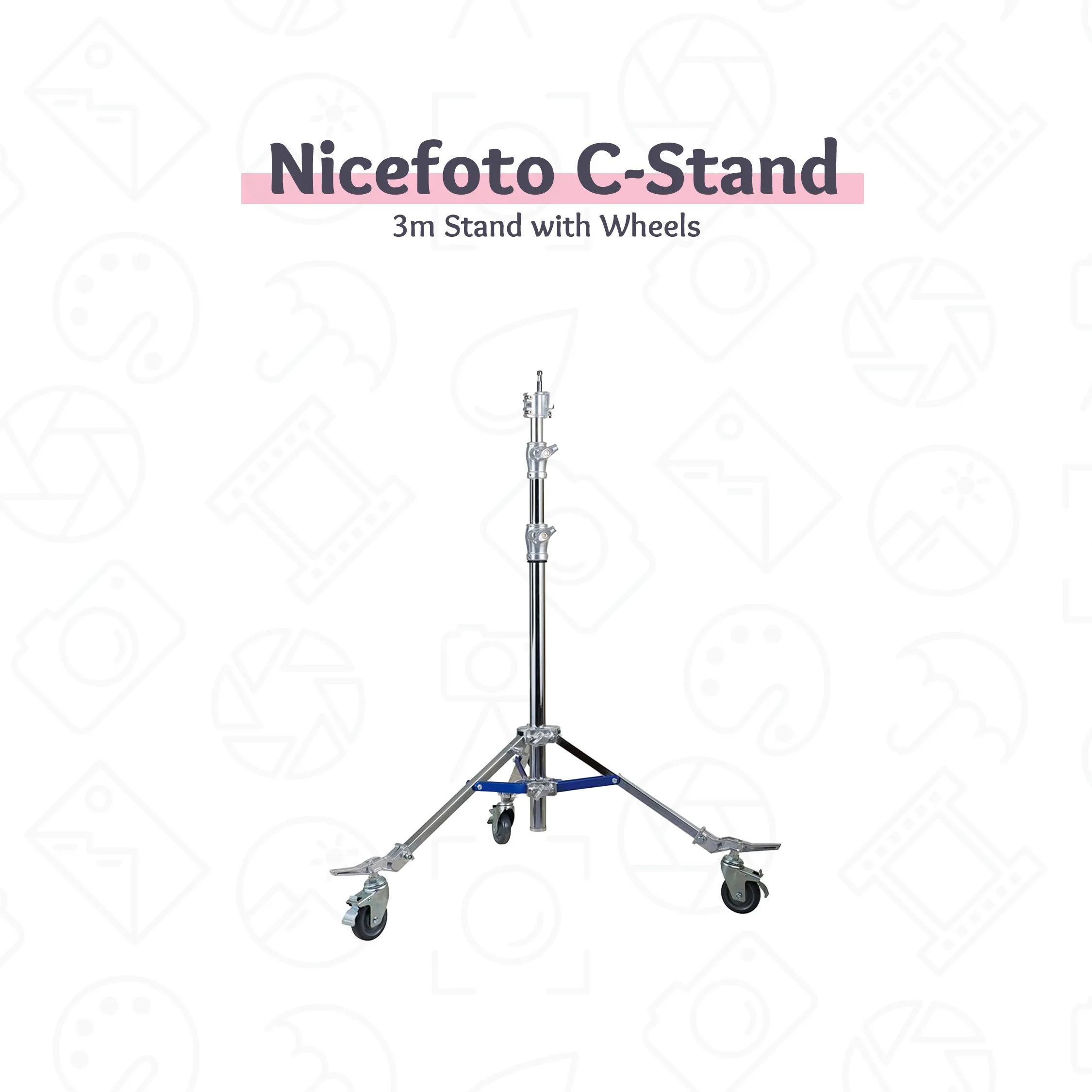 C-Stand with wheels 3m