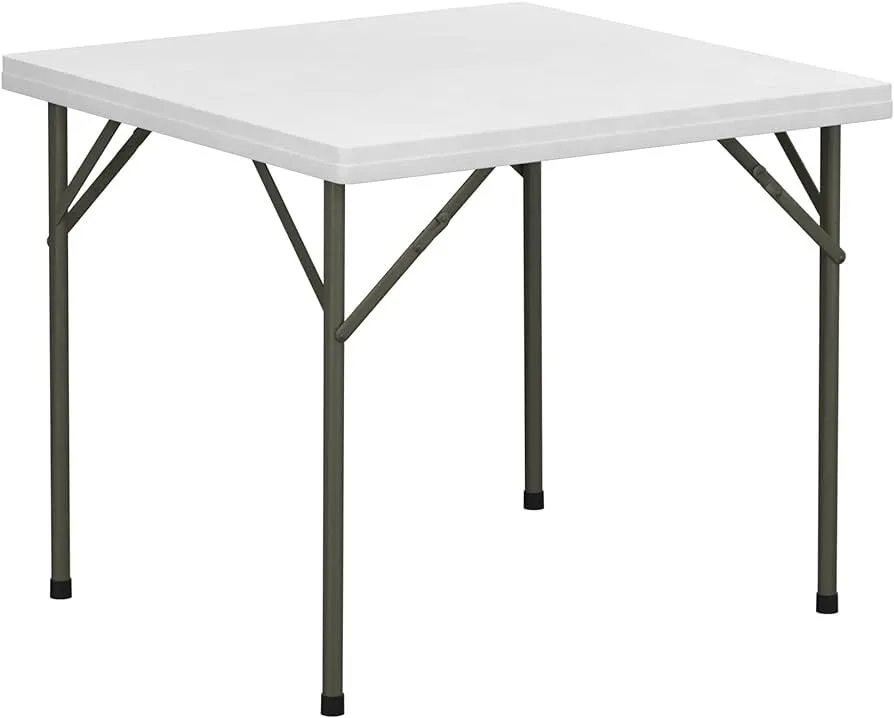 34" White square folding tables - seats 4 people