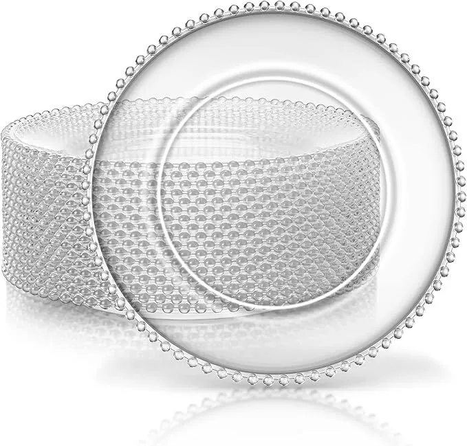 Clear Beaded Charger Plates