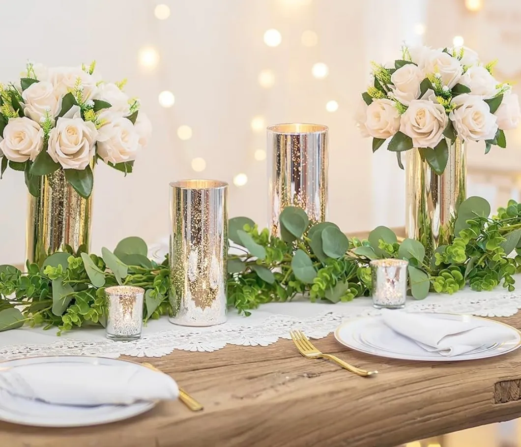 Silver Mercury Vases