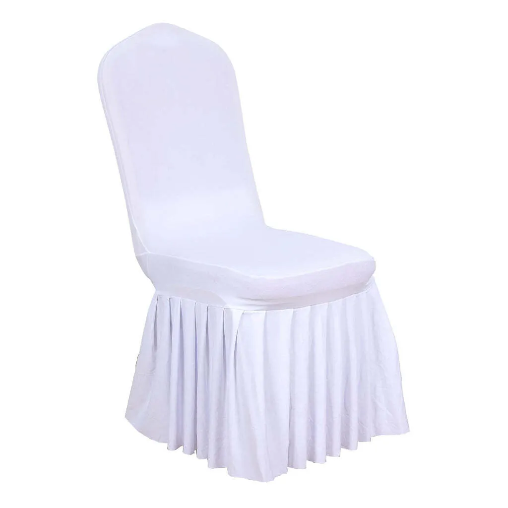 Wavy Spandex Chair Cover with Skirt Ruffles